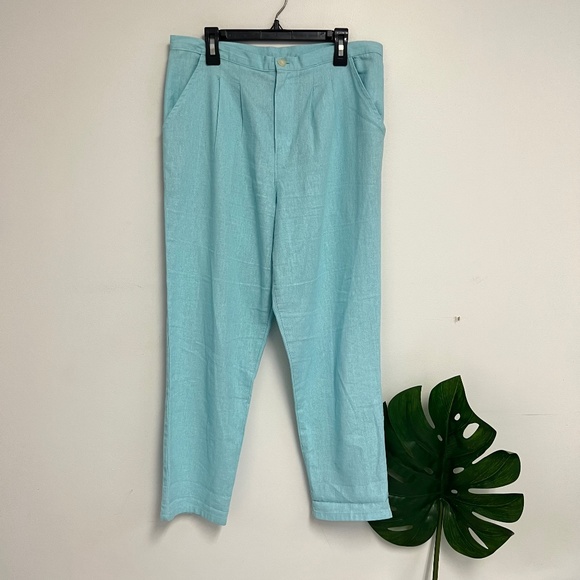UO urban renewal blue linen pants - Picture 2 of 6